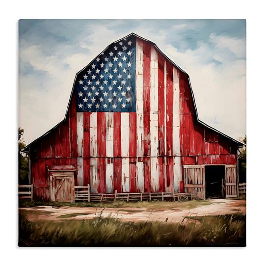 Stupell Industries Americana Barn View Canvas Wall Art